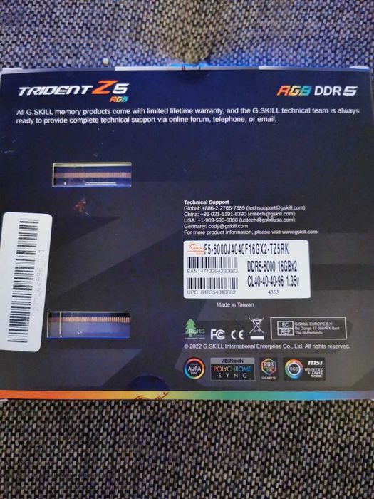 Рам памет G.SKILL Trident Z5 RGB 2x16GB 32GB DDR5 6000Mhz