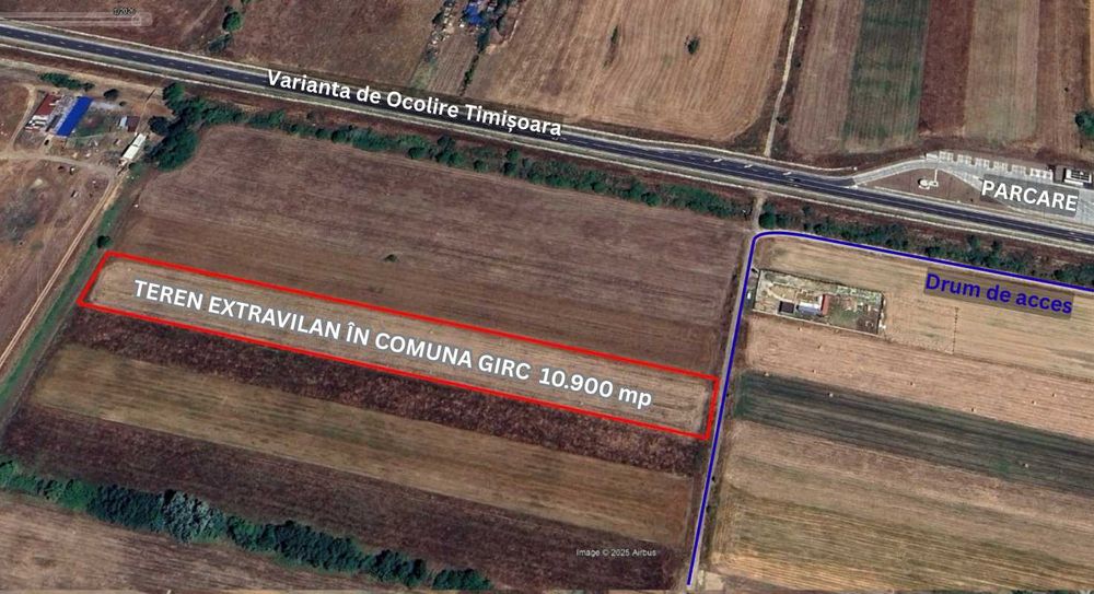 Teren extravilan de vânzare în Giroc, jud. Timiș(spate Complex Flonta)