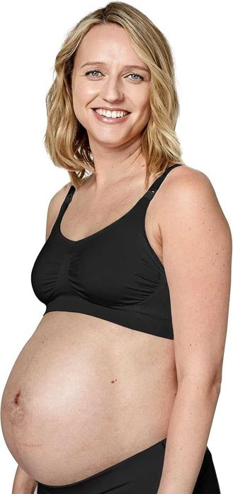Medela Keep Cool™ Seamless Maternity & Nursing Bra – безшевен сутиен за бременни и кърмачки, размер XXL, черен, с 2 дишащи зони