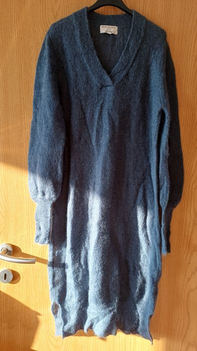 Дълга синя рокля с мохер M