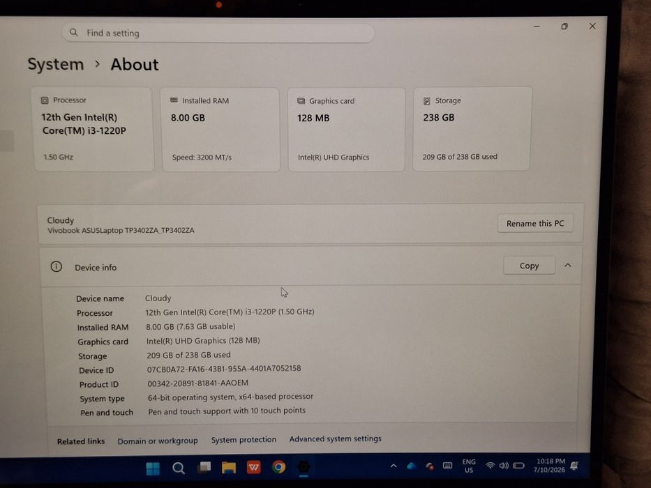 ASUS Vivobook S 14 Flip OLED Touch | i3-1220P | 8GB RAM | 256GB SSD | Creion tactil + Adaptor internet | NEGOCIABIL