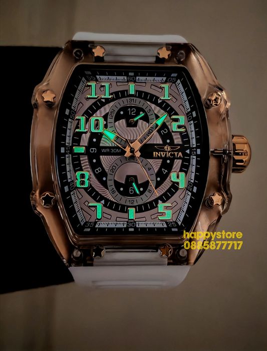 INVICTA Cyclone White/Gold 49 mm, Инвикта нов ръчен часовник