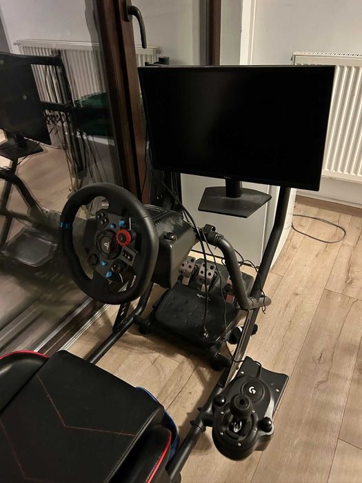 Simulator Racing complet – Cadru + Scaun + Volan + Pedale + Schimbător
