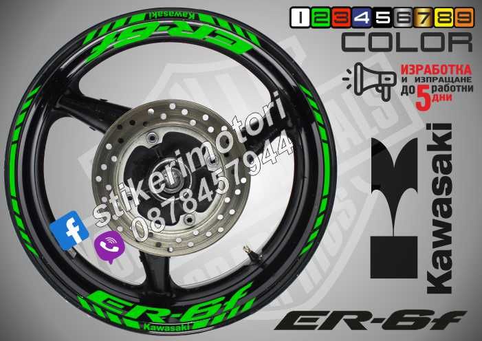 Кантове и надписи за джанти Kawasaki Ninja Versus ZX-R ER-F ER-N ZR-S