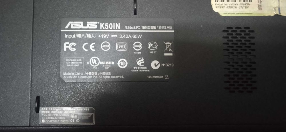 Ноутбук Asus k50in