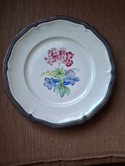 6 farfurii portelan Rosenthal,décor floral,manual,vezi descriere+foto