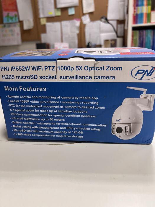 Охранителна камера PNI IP652W WiFi PTZ 1080p – 5X зуум, нощно виждане, IP66