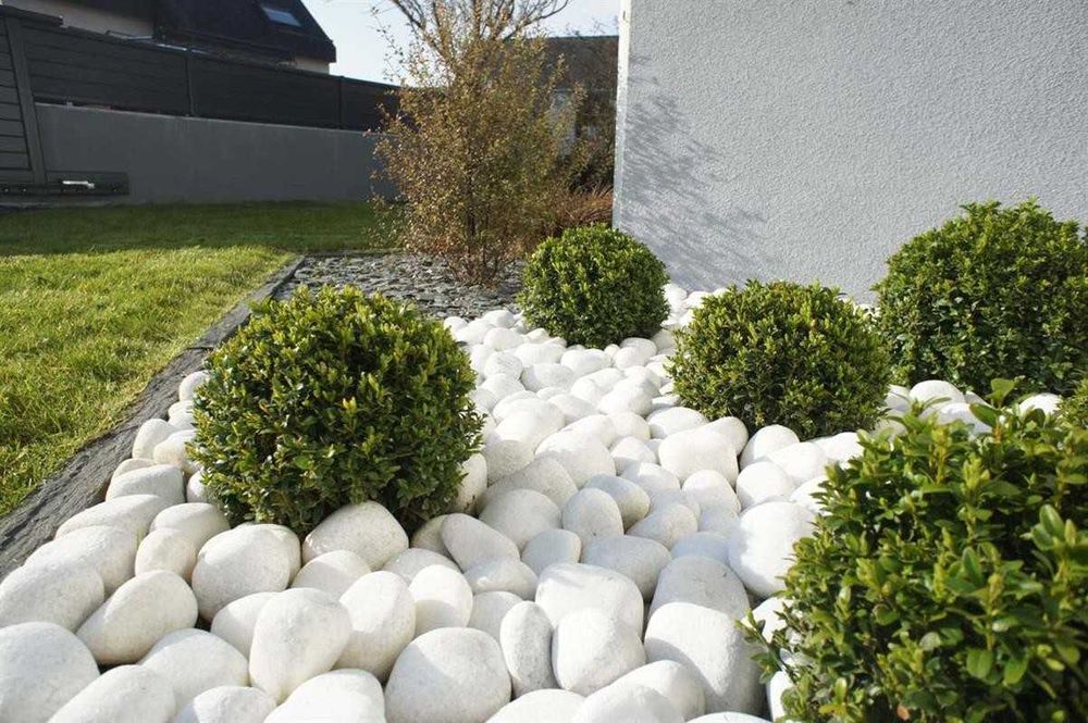 Мраморная галька для территории