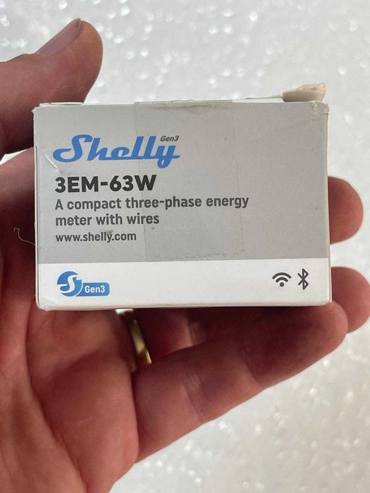 Shelly 3EM-63W Gen3, contor de energie cu WiFi pentru sisteme trifazate sau monofazate, compatibil cu sistemele fotovoltaice, nu necesită hub