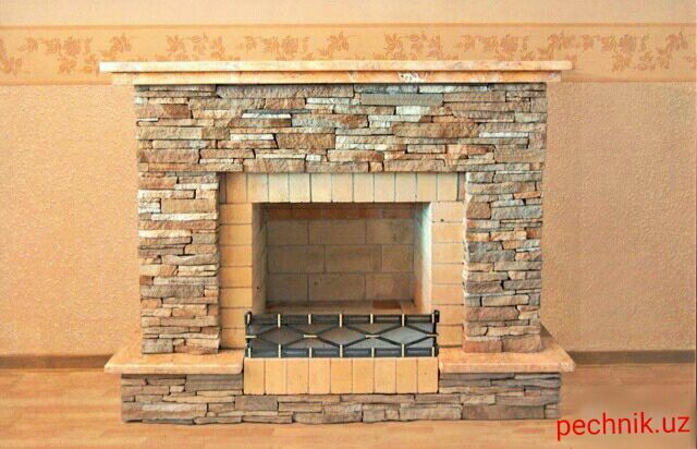 Отделка каминов камнем фото Отделка каминов камнем фото