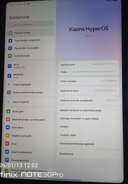 Hiaomi pad 6s Pro 12.4 144 Hz