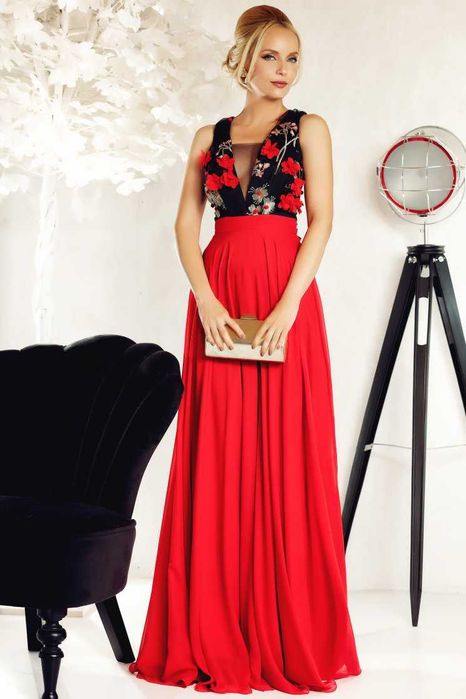 Rochie Fofy de seara eleganta cu broderie