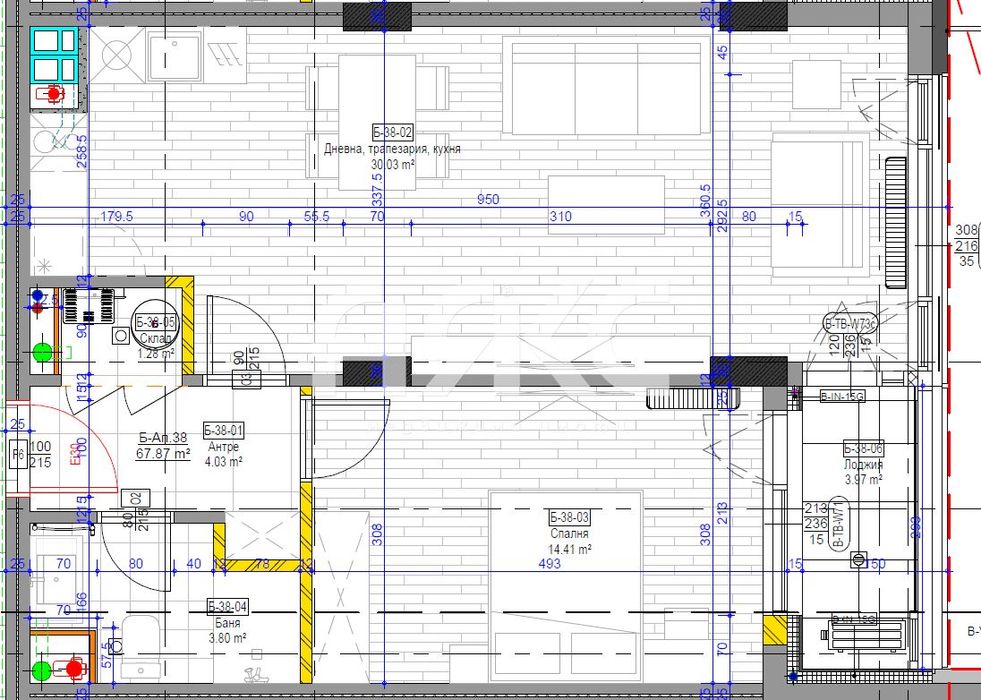 Двустаен обзаведен апартамент в кв. Кръстова вада