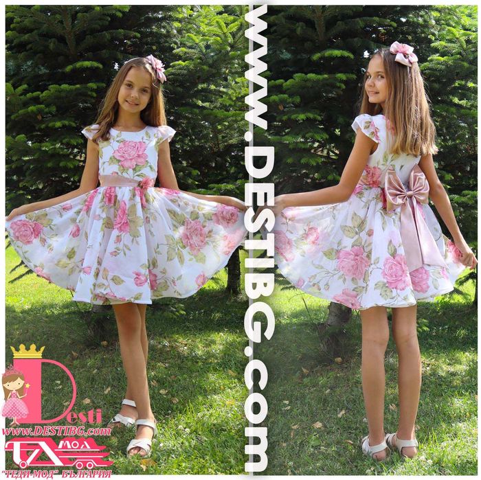 Детски Рокли Теди-Мод тип туту с голяма панделка