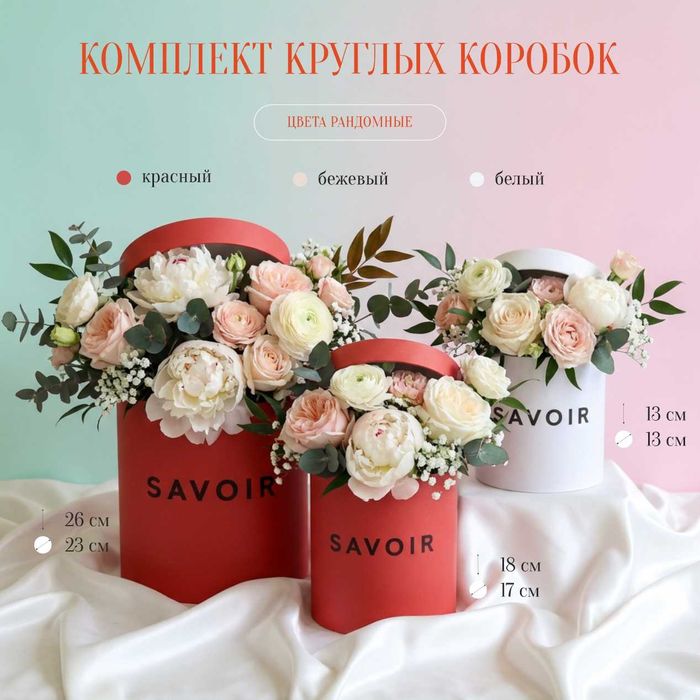 Коробка круглая для цветов