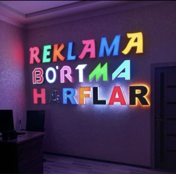 Narujnaya reklama baner,yonadigan harflar 30%chegirma