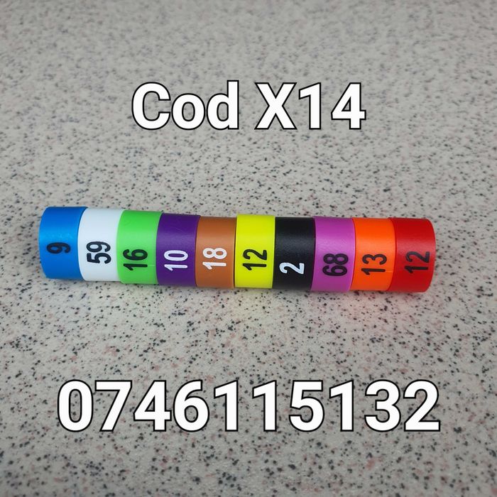 Cocosi Pasari Gaini Rate Porumbei King Fazani-Inele-CLEME de 12mm- X14