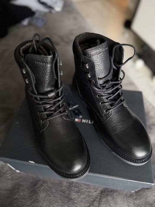 Tommy Hilfiger Outdoor ghete piele neagra interior captusit 41 noi