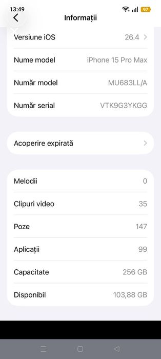 Vând iPhone 15 pro max