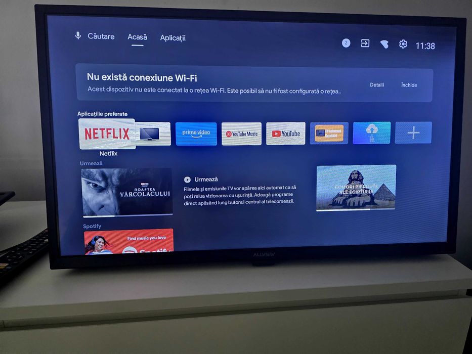 Vând televizor Allview LED 32ePlay6000-H, cu diagonală de 81 cm (32"), Smart TV cu Android și rezoluție HD.