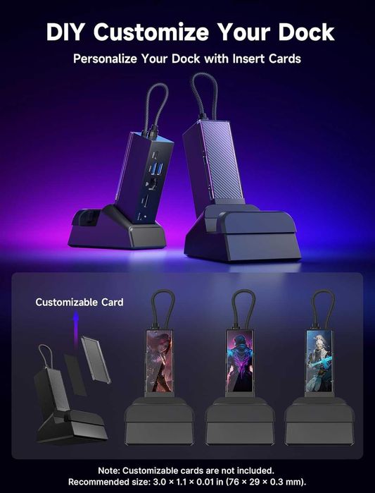 Докинг станция JSAUX 6в1 за Steam Deck ROG Ally X Legion Go (4K 120Hz)