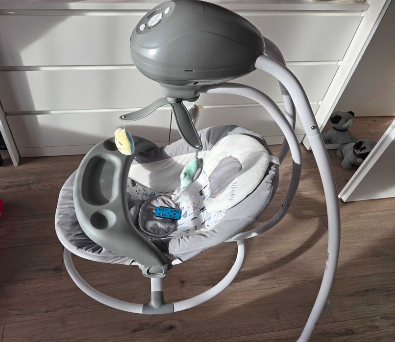 Електрическа бебешка люлка Cangaroo Woodsy, сива