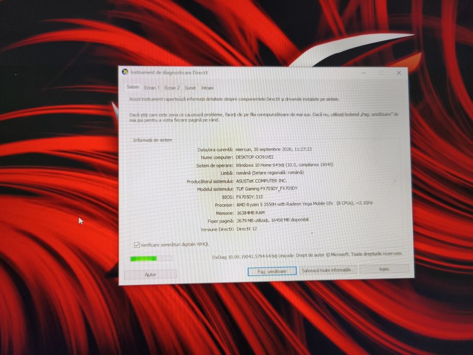 Asus Tuf 17,1"IPS Ryzen5 4.2Ghz 16Gb RX560 4Gb
