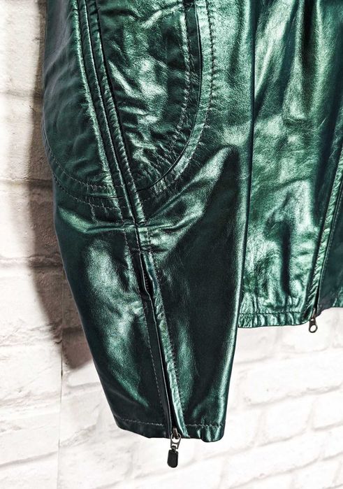 BELSTAFF Оригинално зелено кожено дамско яке размер 44 / М