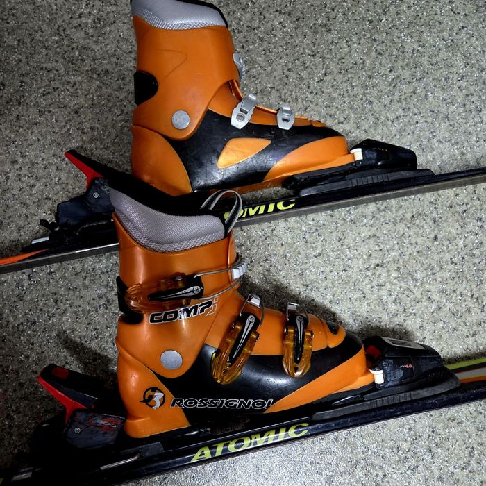 Schiuri + clăpari + bete copii Atomic 120cm/Rossignol/Solomon