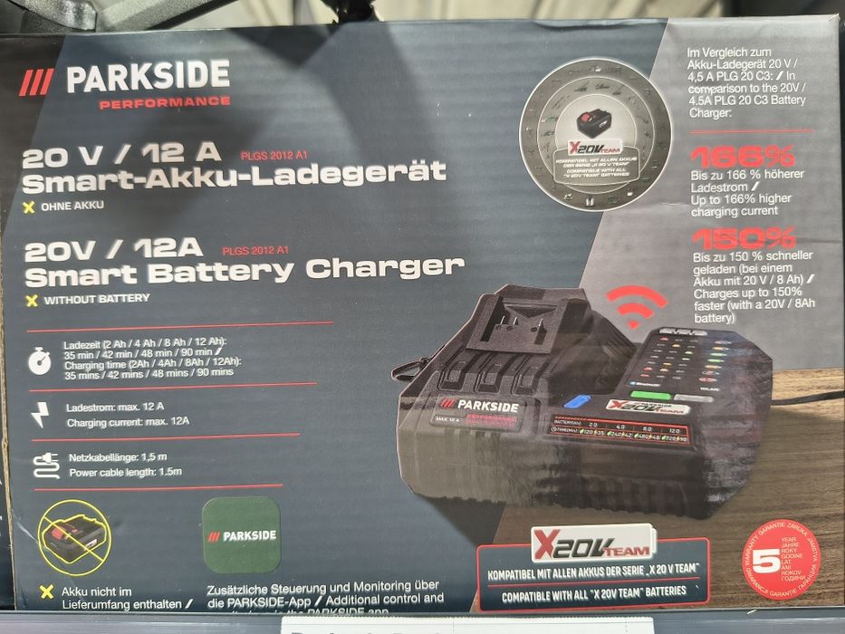 Incarcator dublu simplu Parkside 20v nou 4,5A acumulator 20V