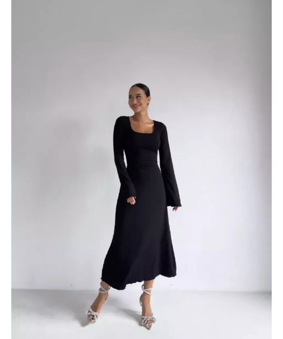 платье черное, длинное