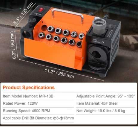 Masina ascutit burghie 2-13 mm