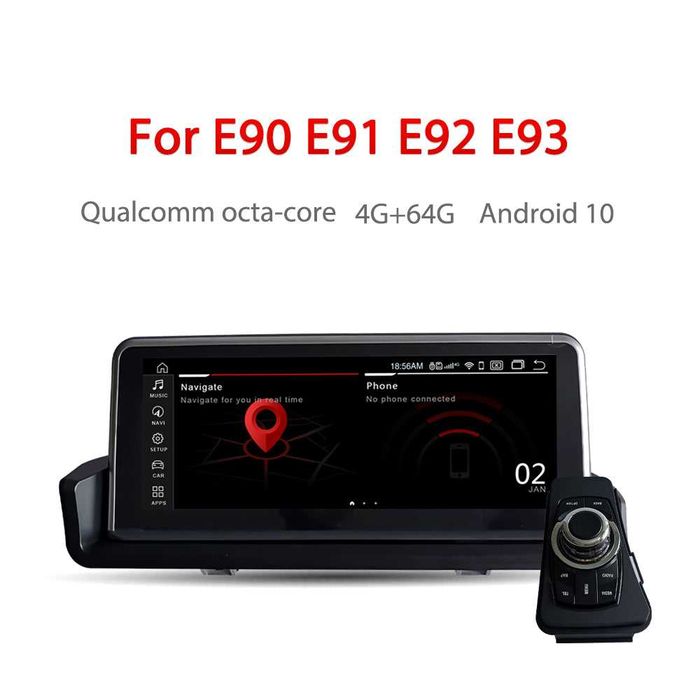 Navigatie 4GB RAM 64 GB ROM, Bmw E90 E91 Android 10+JOYSTICK