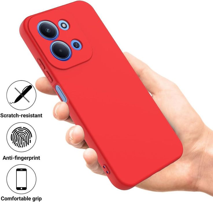 Матов силиконов кейс за xiaomi poco c85 4g - червен