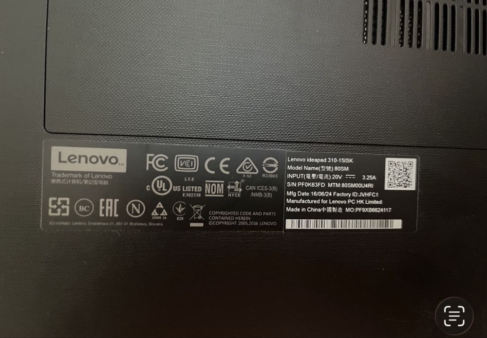 Laptop Lenovo IdeaPad 310-151SK Intel Core Skylake i7-6500U 500GB 8GB