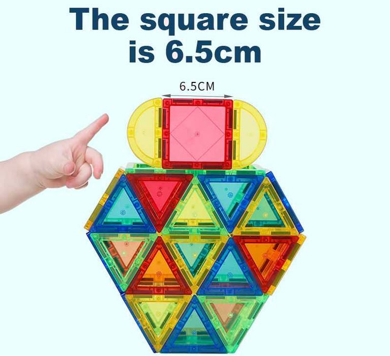 Set de Constructie Magnetic Tiles 3D, jucarii baieti si fete, 38 Piese