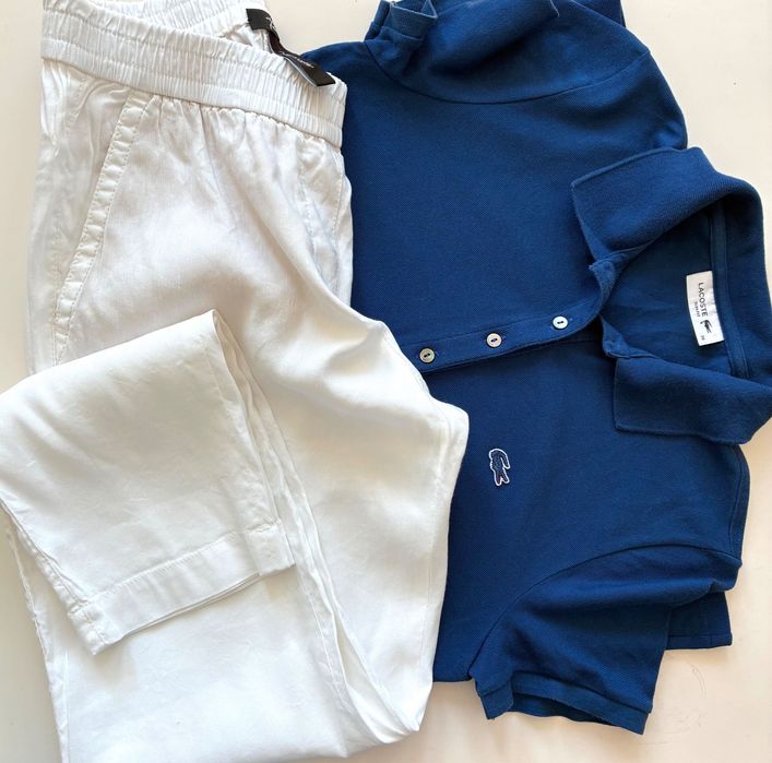 Lacoste дамска поло блуза и Marccain ленен панталон