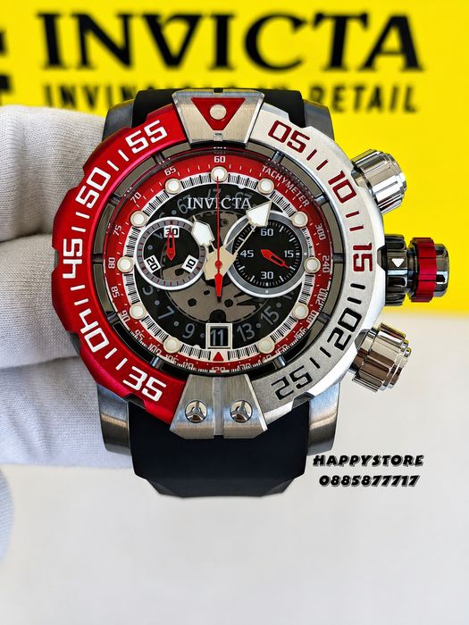 INVICTA Foxhound Red/Silver 57 mm, Инвикта нов мъжки часовник