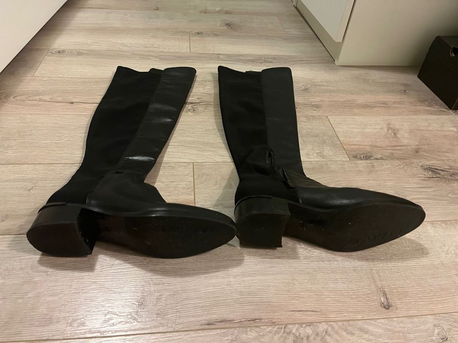 Дамски кожени ботуши над коляното Calvin Klein от смесена медия