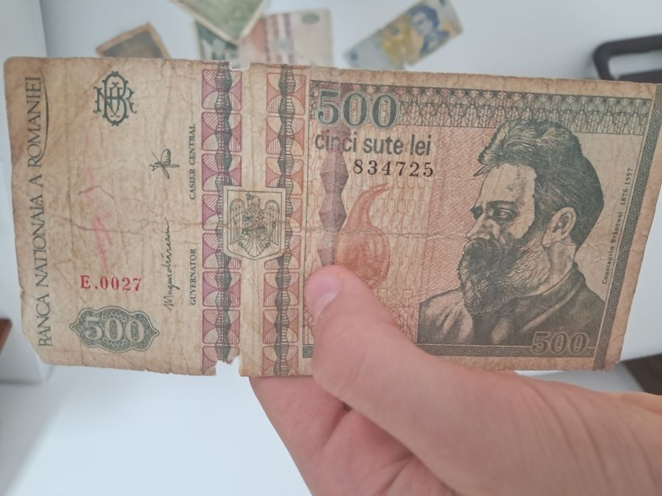 Lot 7 bancnote vechi românești (Perioada Socialistă RSR și anii '90)