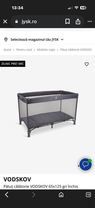 Patut pliabil/ tarc de joaca Lăţime: 60 cm, Lungime: 120 cm 8 kg