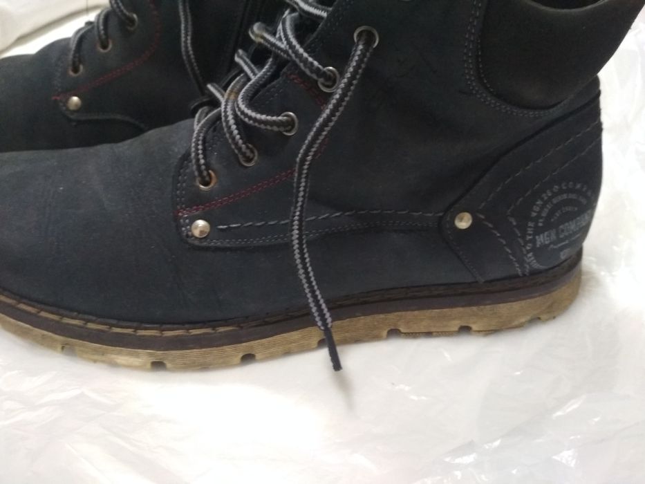 Зимние , кожа(нубук), натуральный мех, ботинки 44 разм