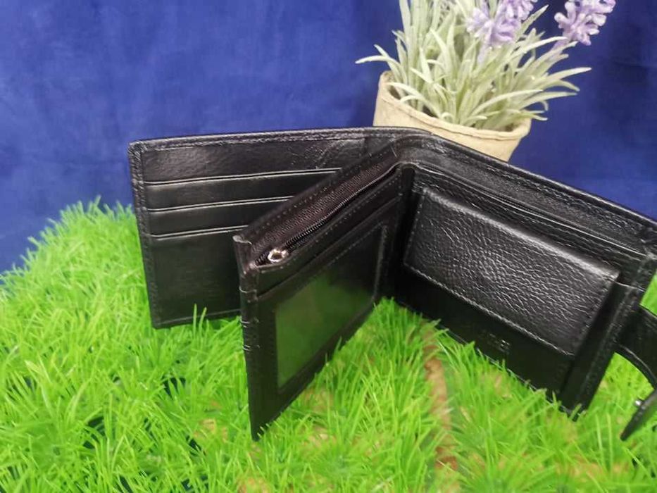 Персонално гравирано мъжко портмоне от естествена кожа