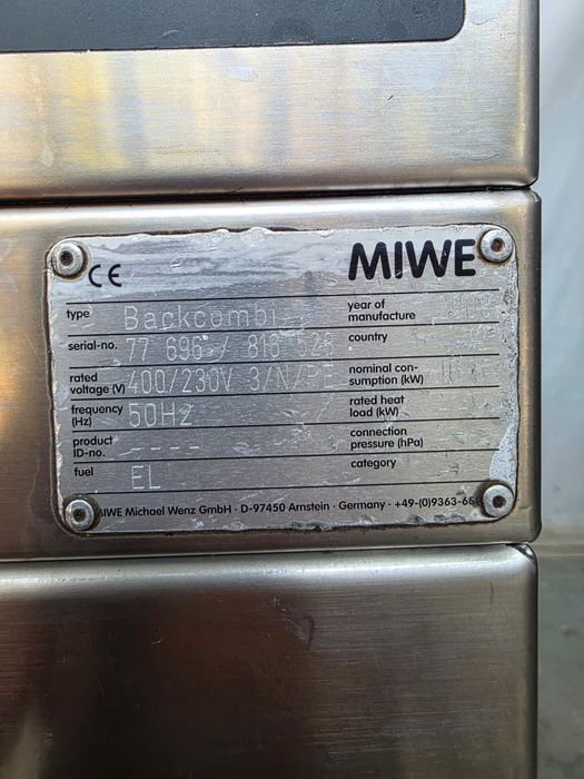 Miwe backcombi втасвател + конвектомат