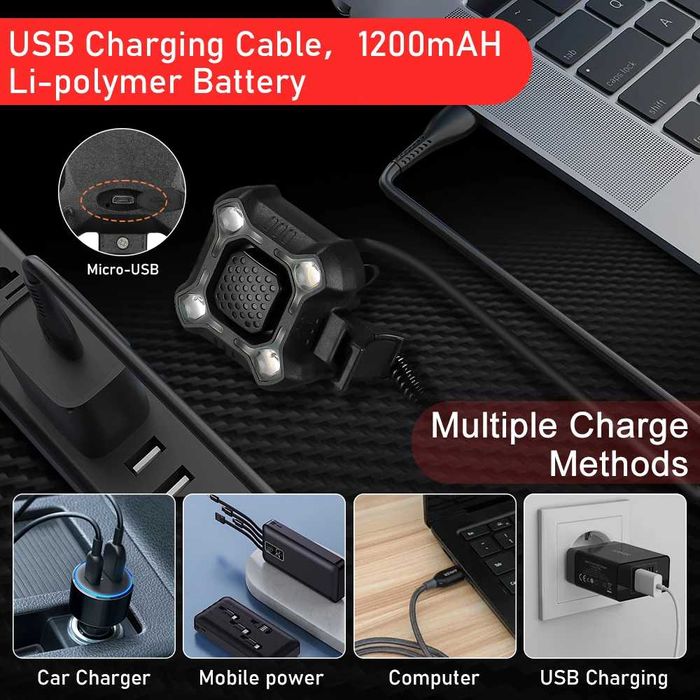 Far + sonerie electronica bicicleta trotineta electrica incarcare USB