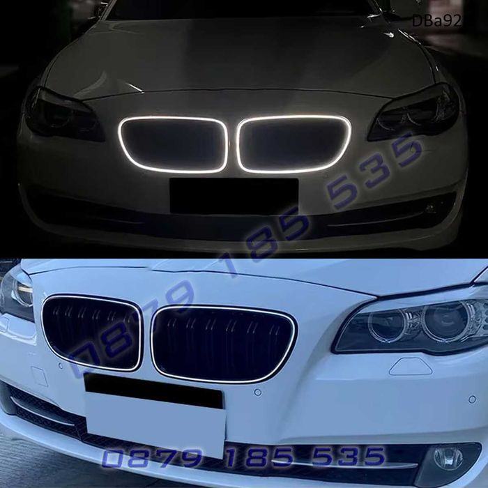 LED светещи двойни бъбреци BMW 5 F10 лед грил решетки бмв ф10 черни