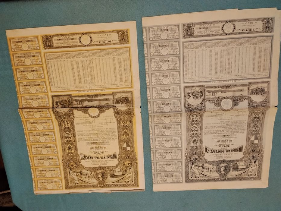 Vând obligațiuni românești cu cupoane din 1913 și 1941