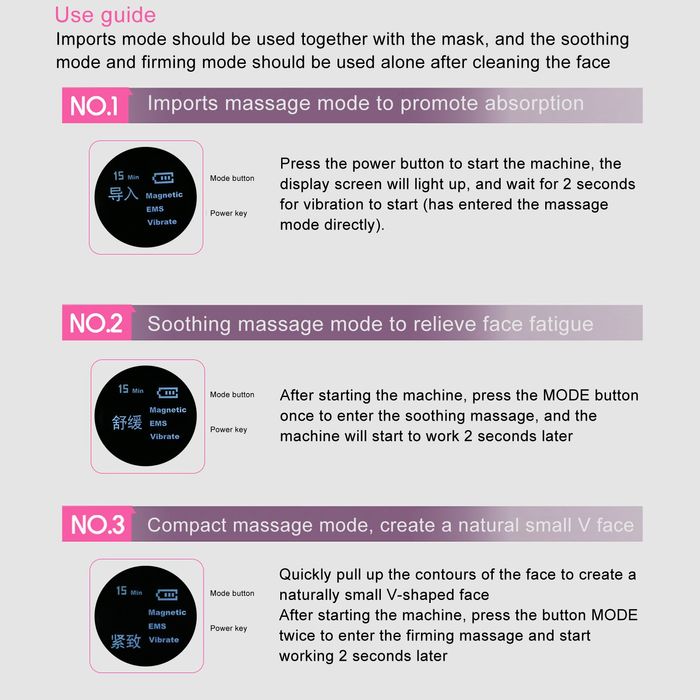 Маска за лице за масаж с EMS , електро мускулна стимулация,  бръчки