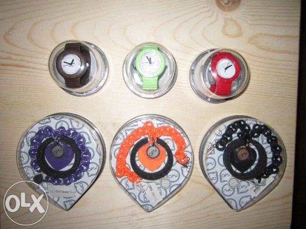 Hip Hop Часовник Swarovski и Гривни Оpsobjects Внос от Италия!