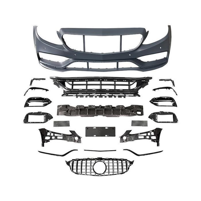 Предна броня тип C63 за Mercedes C(W205) (2014-2018) с решетка хром